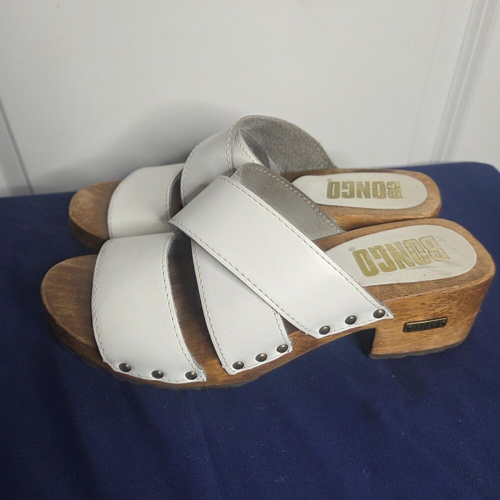 Size 8 Womens Bongo Vintage Wood Block Heel Sandals